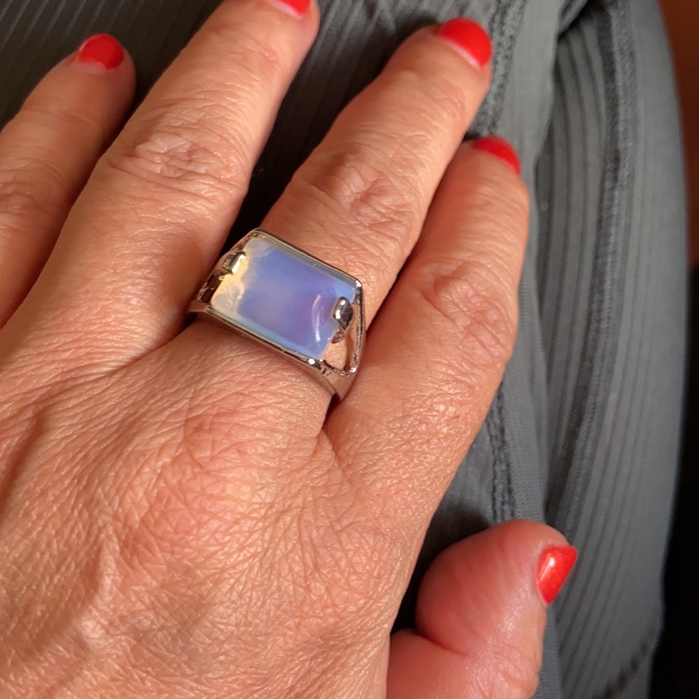 Silver Opalite Boho Ring - image 5